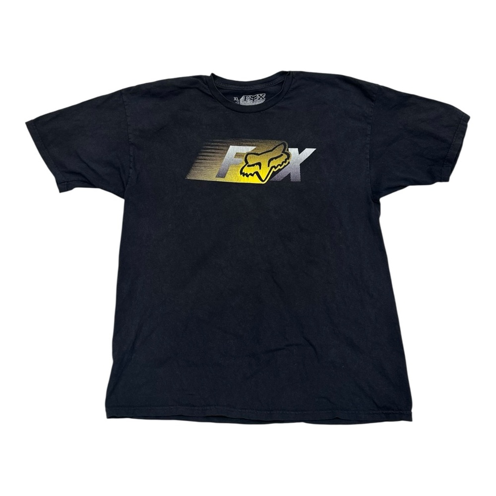 Fox Racing Vintage Y2K Black & Yellow Graphic Tee - Mens XL